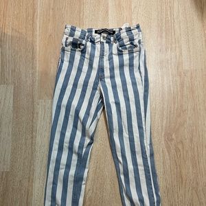 NWOT Zara Trafaluc Denim Collection Striped Skinny Jeans